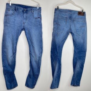 G-Star Raw Arc 3D Slim Button Fly Denim Medium Wash Jeans Men's Size 34 X 36